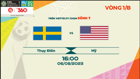 Link xem trực tiếp Mỹ và Thụy Điển (vòng 1/8 World Cup nữ 2023)

